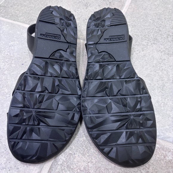 NWOT Merrell Napa Valley Sling Leather Sandals Dark Malbec Women’s 10 Black - Picture 6 of 7